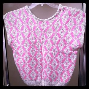 💗Vintage Pink & Gray Sweater Vest Size M